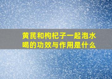 黄芪和枸杞子一起泡水喝的功效与作用是什么