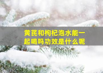 黄芪和枸杞泡水能一起喝吗功效是什么呢