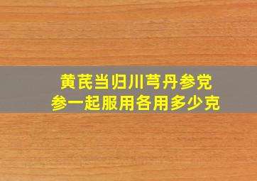 黄芪当归川芎丹参党参一起服用各用多少克