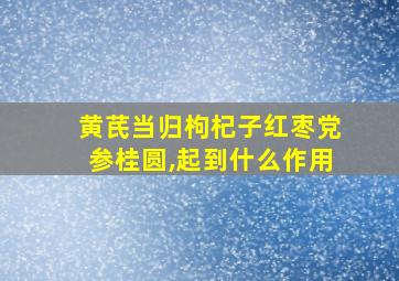 黄芪当归枸杞子红枣党参桂圆,起到什么作用