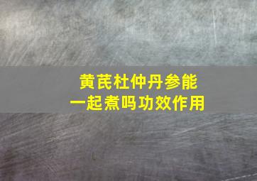 黄芪杜仲丹参能一起煮吗功效作用