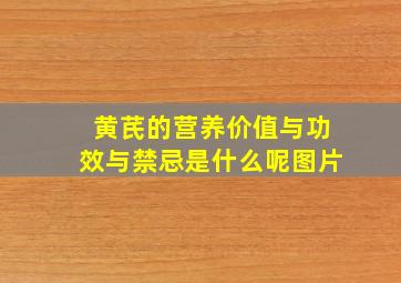 黄芪的营养价值与功效与禁忌是什么呢图片