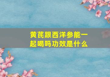 黄芪跟西洋参能一起喝吗功效是什么