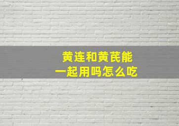 黄连和黄芪能一起用吗怎么吃