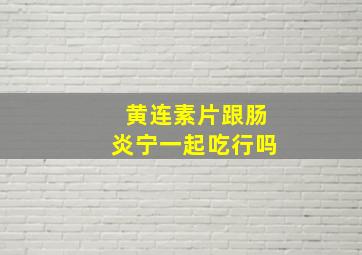 黄连素片跟肠炎宁一起吃行吗