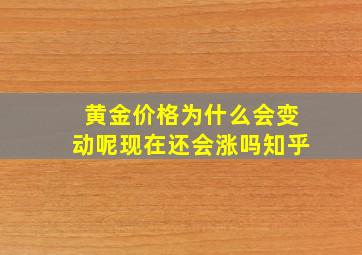 黄金价格为什么会变动呢现在还会涨吗知乎