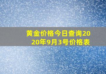 黄金价格今日查询2020年9月3号价格表