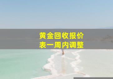 黄金回收报价表一周内调整