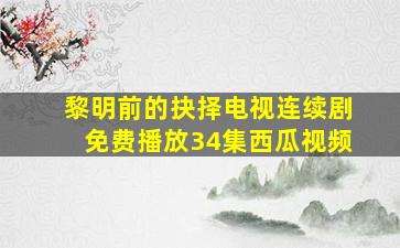 黎明前的抉择电视连续剧免费播放34集西瓜视频