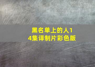 黑名单上的人14集译制片彩色版