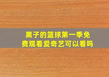 黑子的篮球第一季免费观看爱奇艺可以看吗