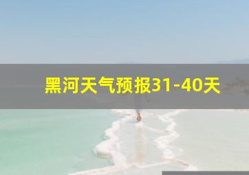 黑河天气预报31-40天