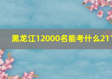 黑龙江12000名能考什么211