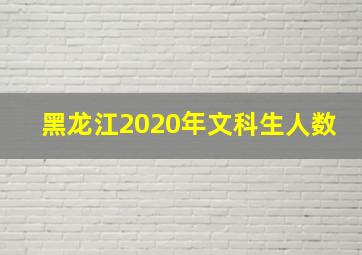 黑龙江2020年文科生人数