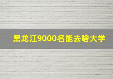 黑龙江9000名能去啥大学