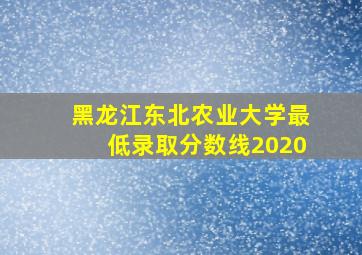 黑龙江东北农业大学最低录取分数线2020