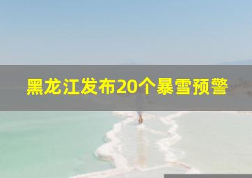 黑龙江发布20个暴雪预警