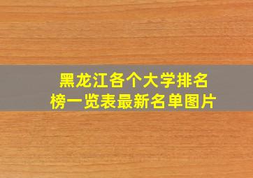 黑龙江各个大学排名榜一览表最新名单图片