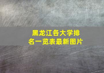 黑龙江各大学排名一览表最新图片