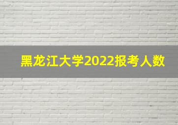 黑龙江大学2022报考人数