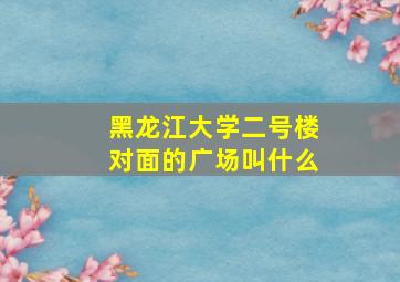 黑龙江大学二号楼对面的广场叫什么