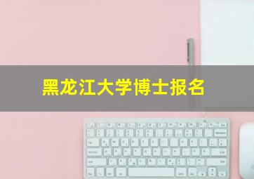 黑龙江大学博士报名