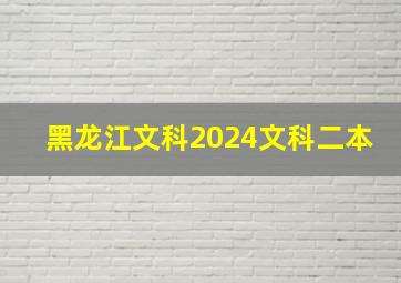 黑龙江文科2024文科二本