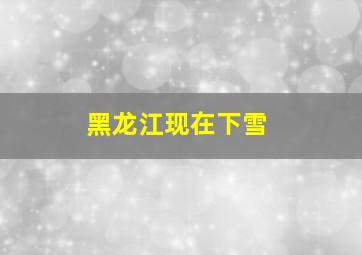 黑龙江现在下雪