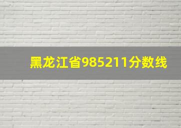 黑龙江省985211分数线