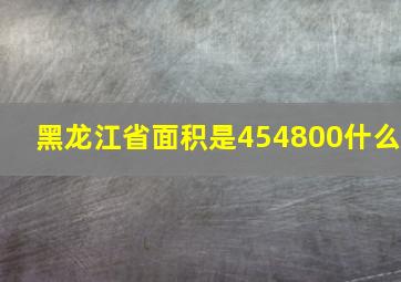 黑龙江省面积是454800什么