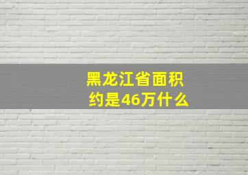 黑龙江省面积约是46万什么