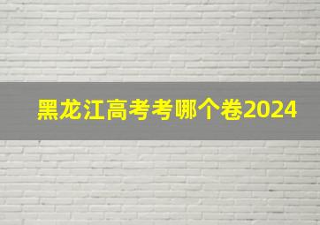 黑龙江高考考哪个卷2024