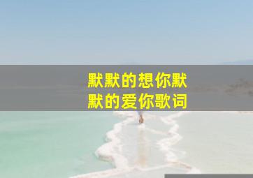 默默的想你默默的爱你歌词