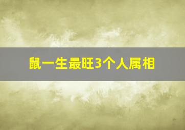 鼠一生最旺3个人属相