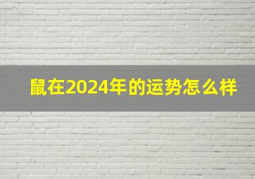 鼠在2024年的运势怎么样