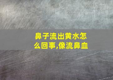 鼻子流出黄水怎么回事,像流鼻血