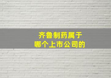 齐鲁制药属于哪个上市公司的