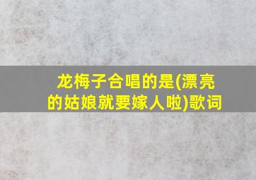 龙梅子合唱的是(漂亮的姑娘就要嫁人啦)歌词