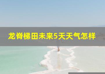 龙脊梯田未来5天天气怎样