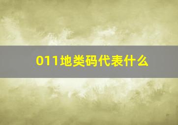 011地类码代表什么