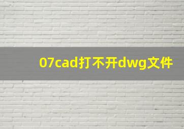 07cad打不开dwg文件