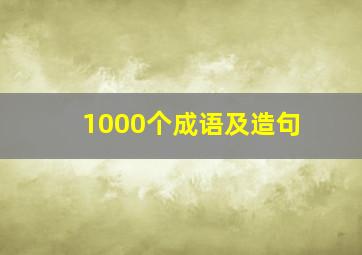 1000个成语及造句