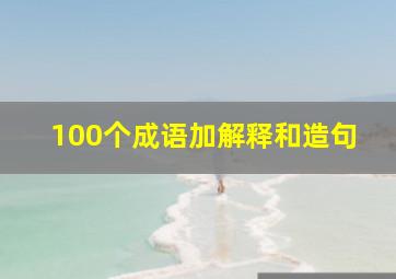 100个成语加解释和造句