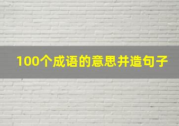 100个成语的意思并造句子