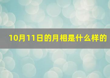 10月11日的月相是什么样的