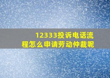 12333投诉电话流程怎么申请劳动仲裁呢