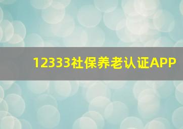 12333社保养老认证APP