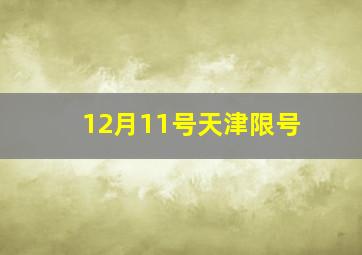 12月11号天津限号