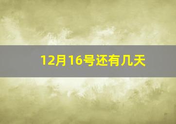 12月16号还有几天