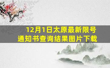 12月1日太原最新限号通知书查询结果图片下载